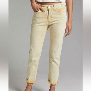 NWT Pilcro Jeans Anthropologie The Slim Boyfriend Jeans Yellow Womens Size 27